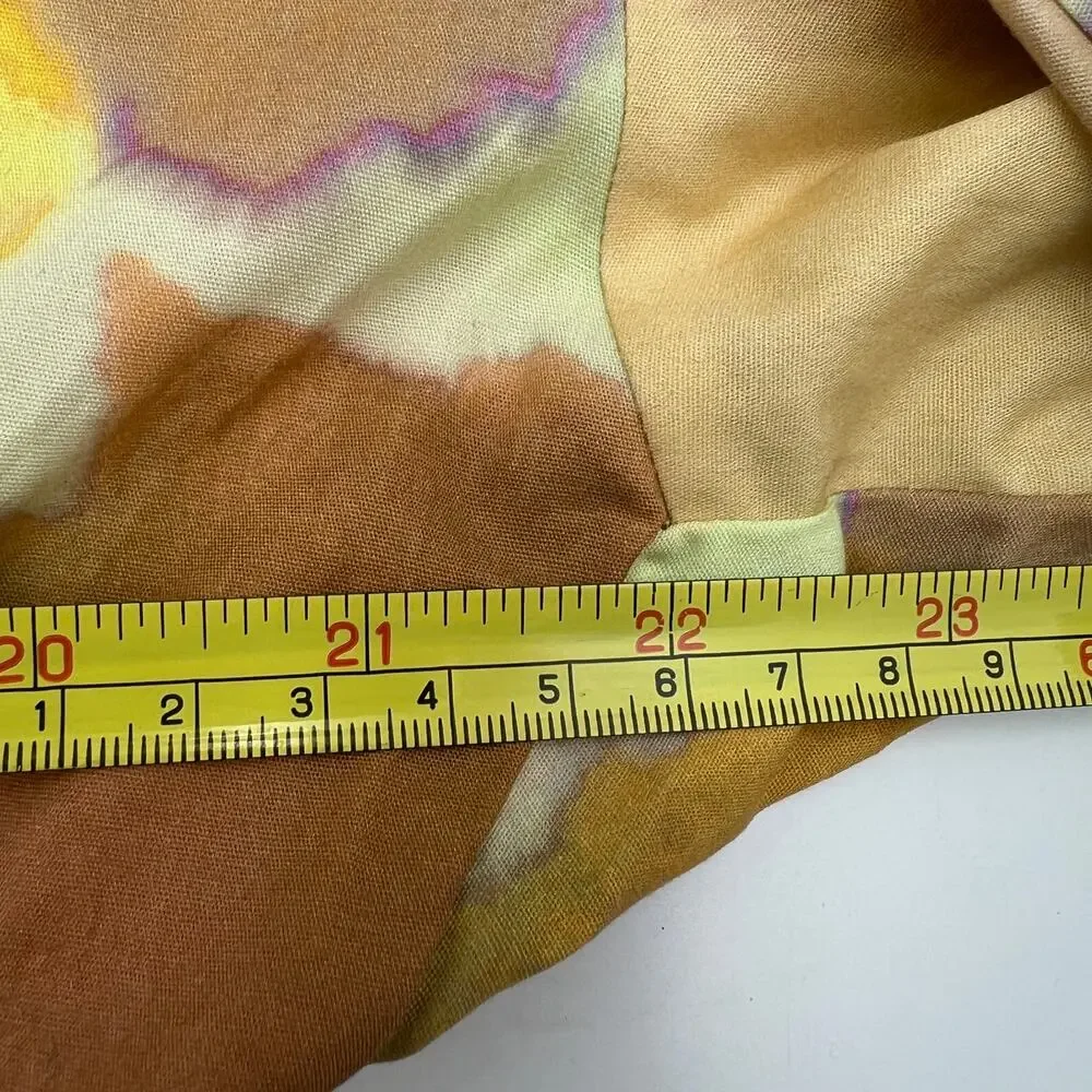 Exquise Brooklyn Dress Cotton Yellow Orange Pastels Watercolor Printed